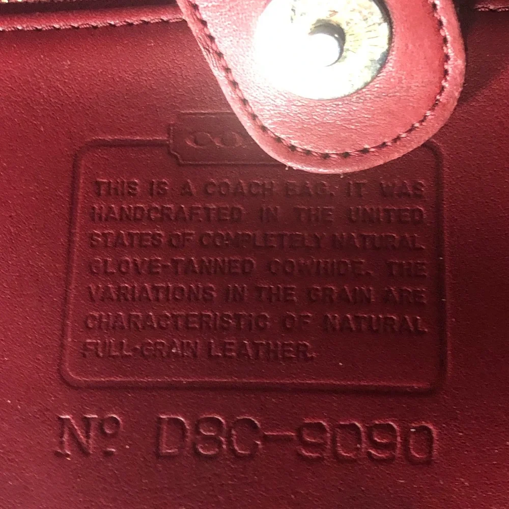 VINTAGE COACH Legacy Red Glove Tanned Leather Large Shopper Tote Bag 9090 COA